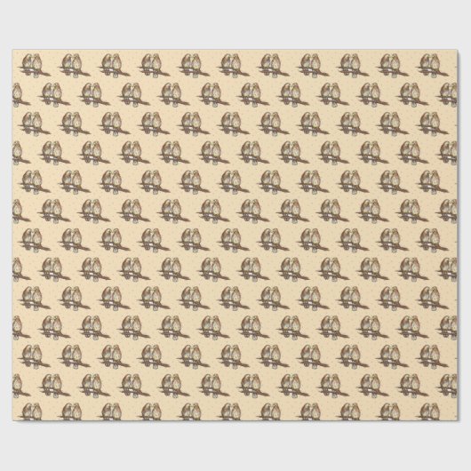 Papier Cadeau Buse à queue rouge Aimer oiseaux neige Aimer hiver (Plat)