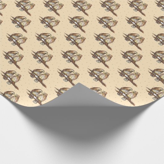 Papier Cadeau Buse à queue rouge Aimer oiseaux neige Aimer hiver (Coin)