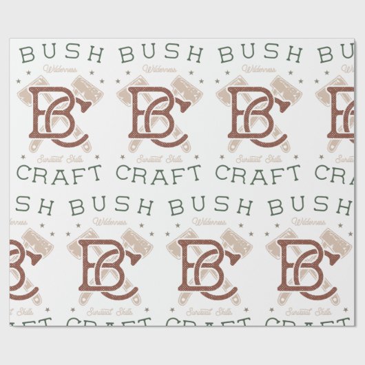 Papier Cadeau Bushcraft Survival Skills Wilderness Camping (Plat)