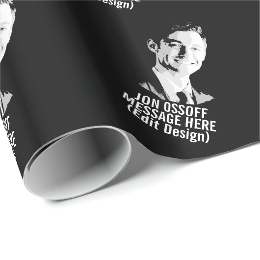 Papier Cadeau Buste personnalisé de Jon Ossoff (Coin rond)