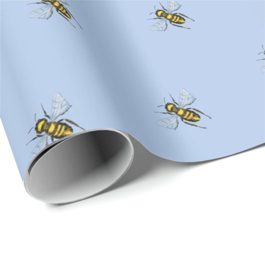 Papier Cadeau Busy Bee Mignonne Petite Reine Abeille (Coin rond)