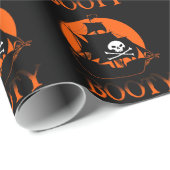 Papier Cadeau Butin de pirate de Halloween (Coin rond)