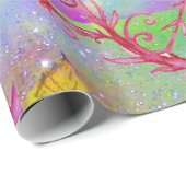 PAPIER CADEAU BUTTERFLITS EN JAUNE D'OR POURRAIENT ÉCLAIRÉS VERT (Coin rond)