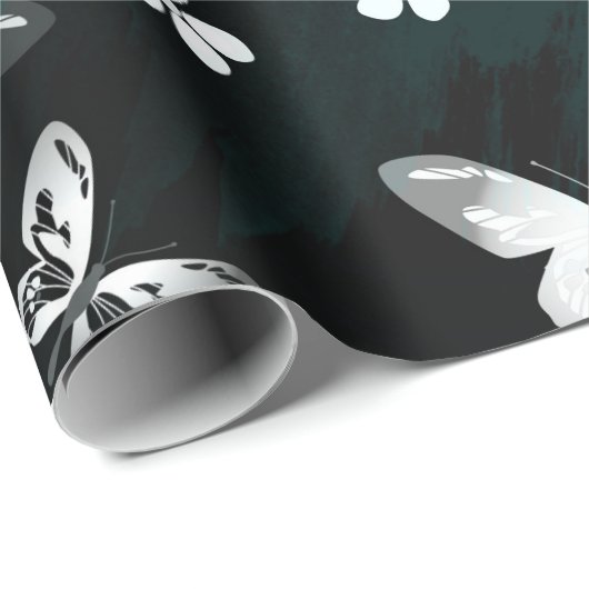 Papier Cadeau Butterfly Pattern 14 (Coin rond)