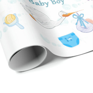 Papier Cadeau C’est un garçon - Baby shower personnalisé