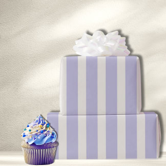 Papier Cadeau Cabane de fête violet clair rayé pour anniversaire