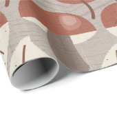 Papier Cadeau Cabincore Autumnal Stripes (Coin rond)