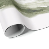 Papier Cadeau Cabine d'aquarelle dans la forêt de pins verts (Coin rond)