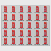 Papier Cadeau Cabine téléphonique britannique (Plat)