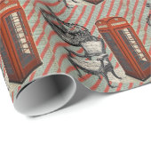 Papier Cadeau cabine téléphonique victorien jubilee couronne lon (Coin rond)