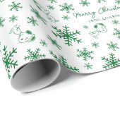 Papier Cadeau cacahuètes | Christmas Snoopy Let It Snow Motif (Coin rond)