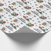 Papier Cadeau cacahuètes | Hiver Sledding Fun Motif (Coin)