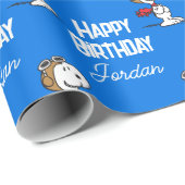 Papier Cadeau cacahuètes | Snoopy L'As Volant (Coin rond)