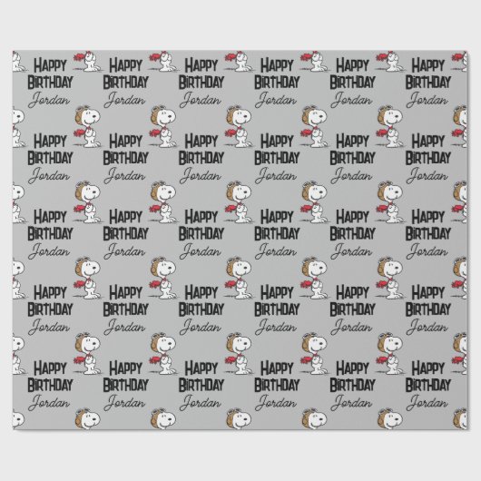 Papier Cadeau cacahuètes | Snoopy L'As Volant (Plat)