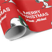 Papier Cadeau cacahuètes | Snoopy pour les fêtes | Ajouter Votre (Coin rond)