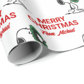 Papier Cadeau cacahuètes | Snoopy pour les fêtes | Ajouter Votre (Coin rond)