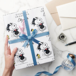 Papier Cadeau cacahuètes   Snoopy & Woodstock Congrats Grad
