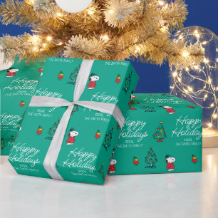 Papier Cadeau cacahuètes Snoopy & Woodstock Motif de Noël