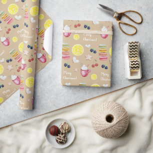 Papier Cadeau Cacao Chaud de Noël et Meilleurs Vœux