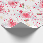 Papier Cadeau Cacao chaud rose de Noël (Coin)