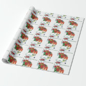 Papier Cadeau Cacatoès blanc présente Joyeux Noël (Déroulé)