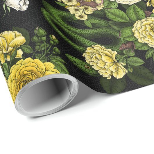 Papier Cadeau Caché en rose, jaune et vert (Coin rond)