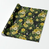 Papier Cadeau Caché en rose, jaune et vert (Déroulé)