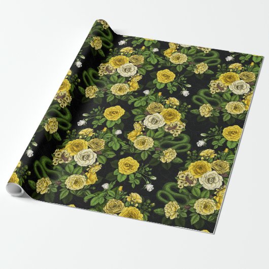 Papier Cadeau Caché en rose, jaune et vert (Déroulé)