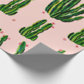 Papier Cadeau Cacti seamless pattern watercolor. Cactus in bloss (Coin)