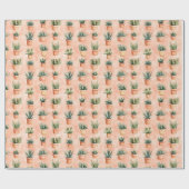 Papier Cadeau Cactus à Terra Cotta (Plat)