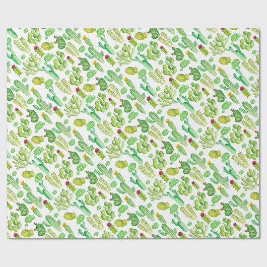 Papier Cadeau Cactus aquarelle (Plat)