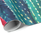 Papier Cadeau Cactus aux couleurs vives (Coin rond)