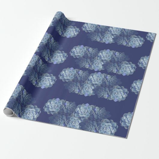 Papier cadeau Cactus bleu (Déroulé)