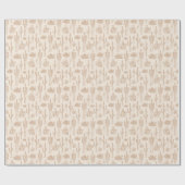 Papier Cadeau Cactus Boho Ouest Sud Désert Chaud Neutre (Plat)