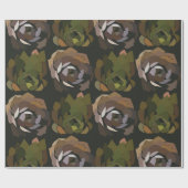 Papier Cadeau Cactus botanique vert (Plat)