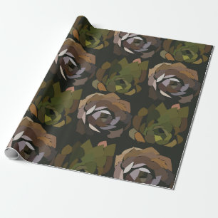 Papier Cadeau Cactus botanique vert