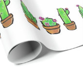 Papier Cadeau Cactus cactées succulentes du sud-ouest  (Coin rond)