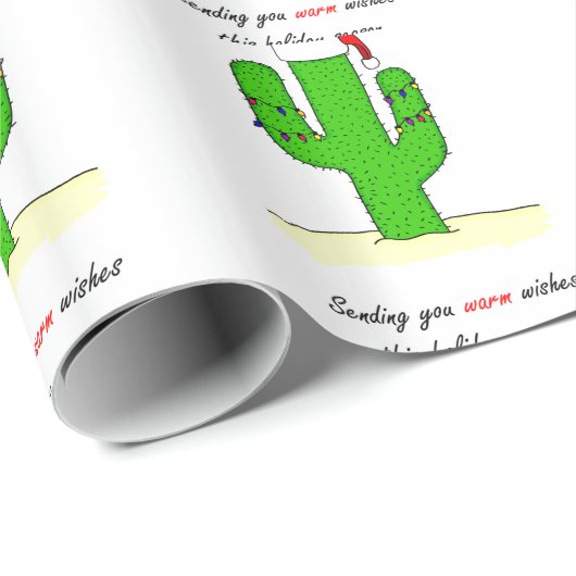 Papier Cadeau Cactus Christmas (Coin rond)