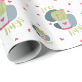 Papier Cadeau Cactus Coeurs et Coeurs Gratuits (Coin rond)