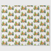 Papier Cadeau Cactus D'Anniversaire Avec Confetti De Fête (Plat)