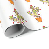 Papier Cadeau Cactus de Noël (Coin rond)