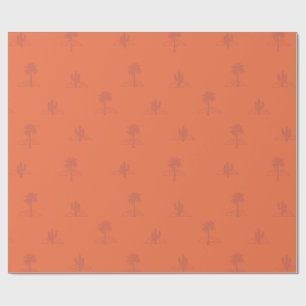 Papier Cadeau Cactus de Palm Springs rétro aux couleurs de Terre