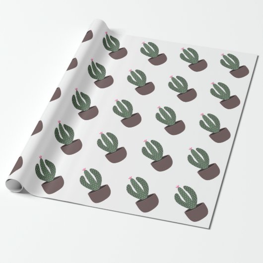 Papier Cadeau Cactus en pot (Déroulé)