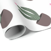 Papier Cadeau Cactus en pot (Coin rond)