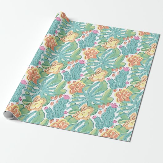 Papier Cadeau Cactus et plante. (Déroulé)