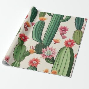 Papier Cadeau Cactus floral