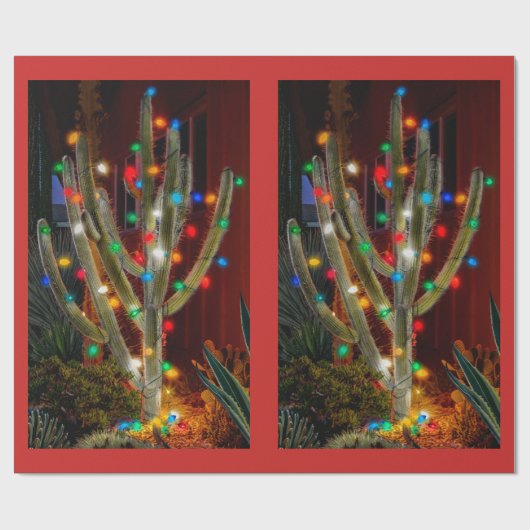 Papier Cadeau Cactus lumineux (Plat)