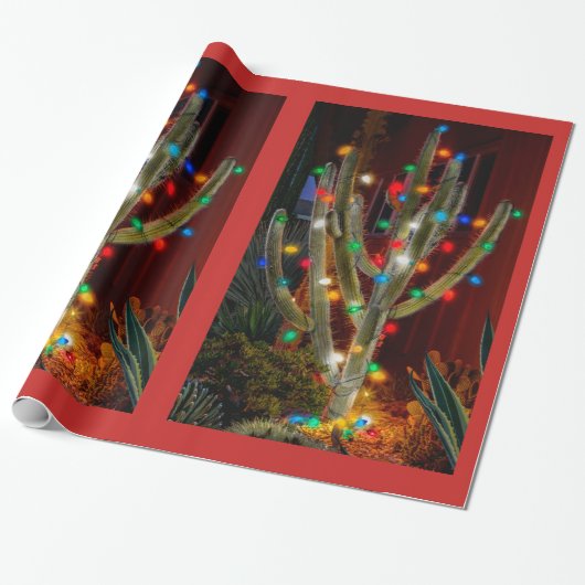 Papier Cadeau Cactus lumineux (Déroulé)