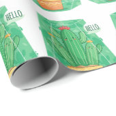 Papier Cadeau Cactus mignon (Coin rond)