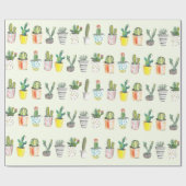 Papier Cadeau Cactus mis en pot (Plat)